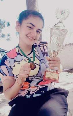 Tanisha won silver in handball flooring