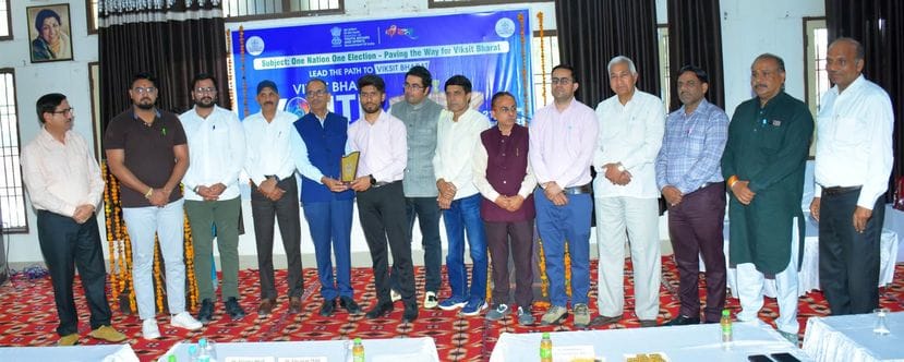Saurabh got first place in district level youth parliament of India