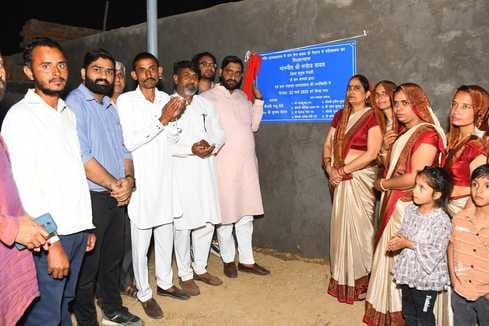 The district head laid the foundation stone for development works