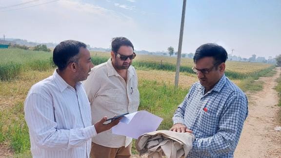 Verification of mismatch data of crops done in Bhodia Kheda and Aharwan