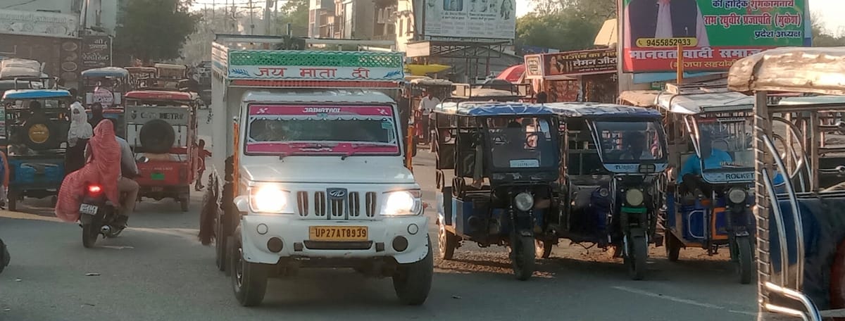 Commuters struggled with traffic jam from morning to evening at Bhaksi intersection