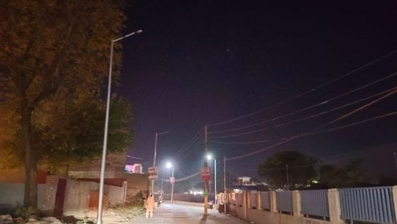 The lights along the overflowing drain were closed due to lack of connection