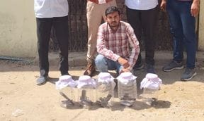 The accused was arrested with five country-made pistols and nine magazines
