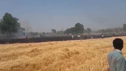 MP News Fire broke out in Khatkar village of Seoni 13 acres of wheat crop burnt to ashes