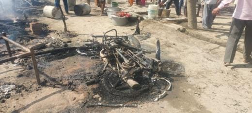 24 people's households burnt down, 10 cattle died