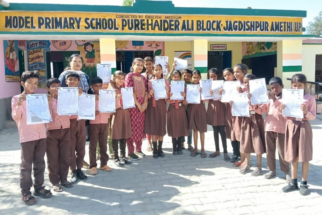 Children received their report cards and their faces lit up with joy