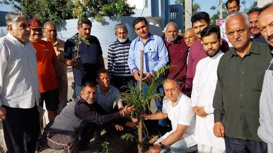 Message of environmental protection given by planting trees