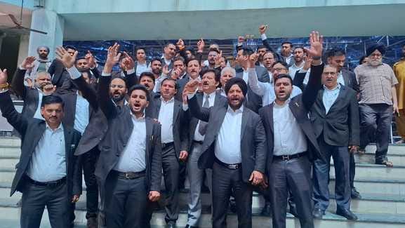 Lawyers raised slogans against terrorist attacks