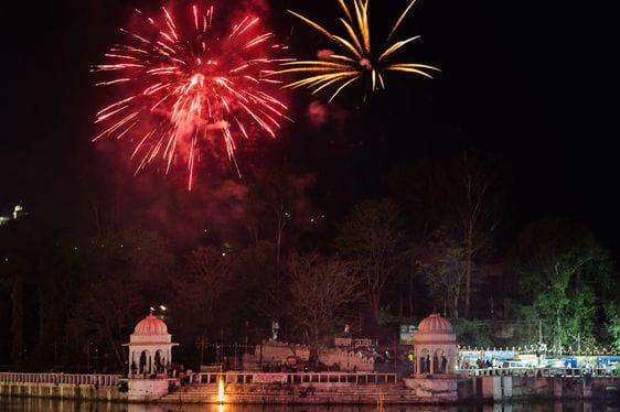 Grand Procession and Fireworks Mark Chaiti Ekam Celebrations in Udaipur