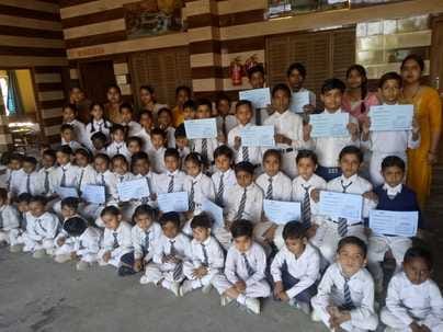 Meritorious students were felicitated after the exam results were declared