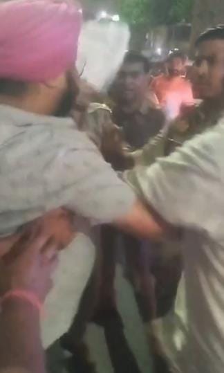 The inspector was beaten up at the gate of Naka police station, thrown on the ground and his uniform was torn