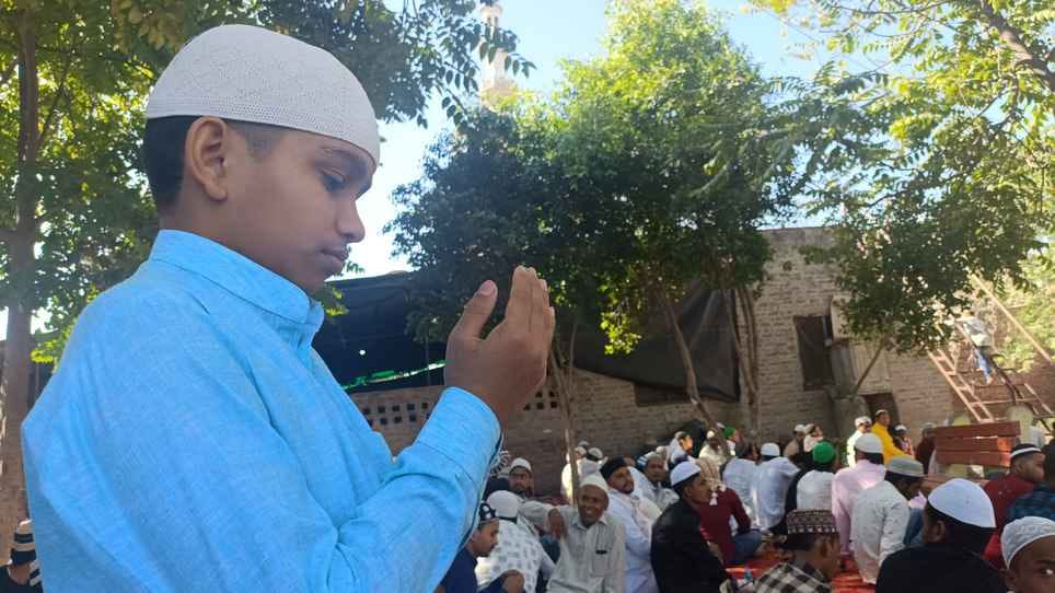 Prayers for peace and tranquility were offered after offering namaz on Eid-ul-Fitr