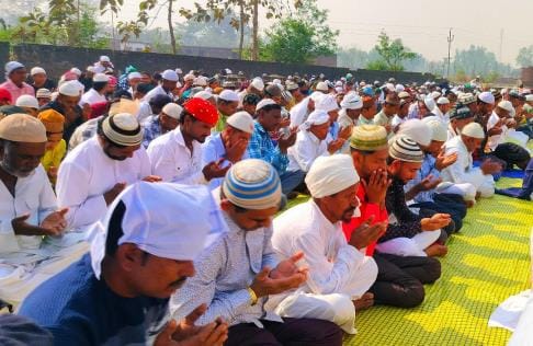 Heads bowed in prostration...hugged and said Eid Mubarak
