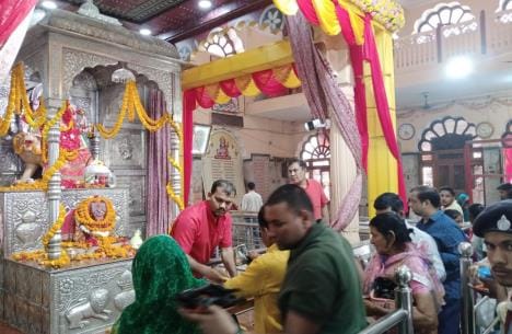 Devotees flocked to temples to worship Maa Shakti