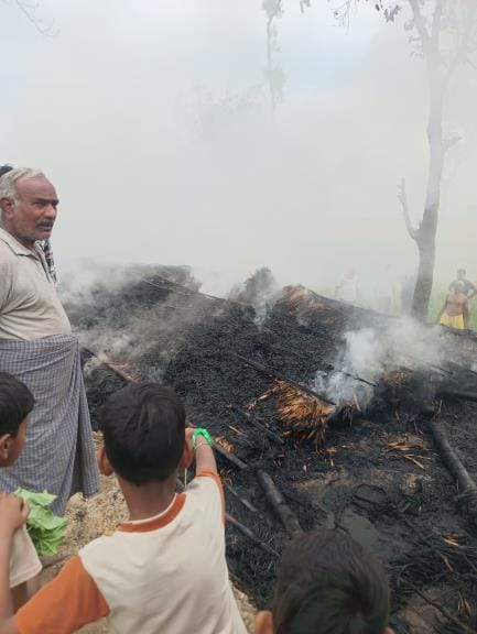 Goods destroyed in fire in hut