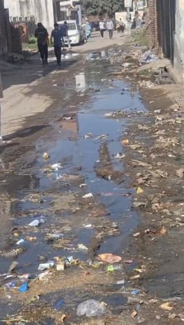 The streets and lanes of Sankhol village are dirty
