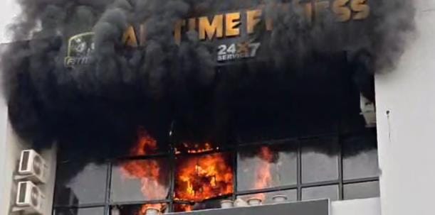 Fire broke out in a closed gym, loss of lakhs