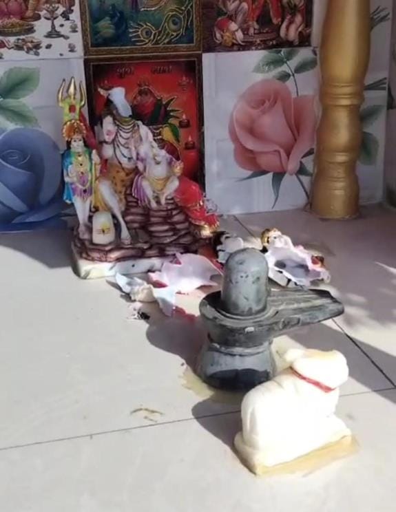 Anarchic elements vandalized idols, tension in the village