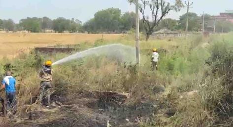 eath news fire in field crop destroyed