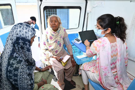 Health checkup of 155 people was done in the camp