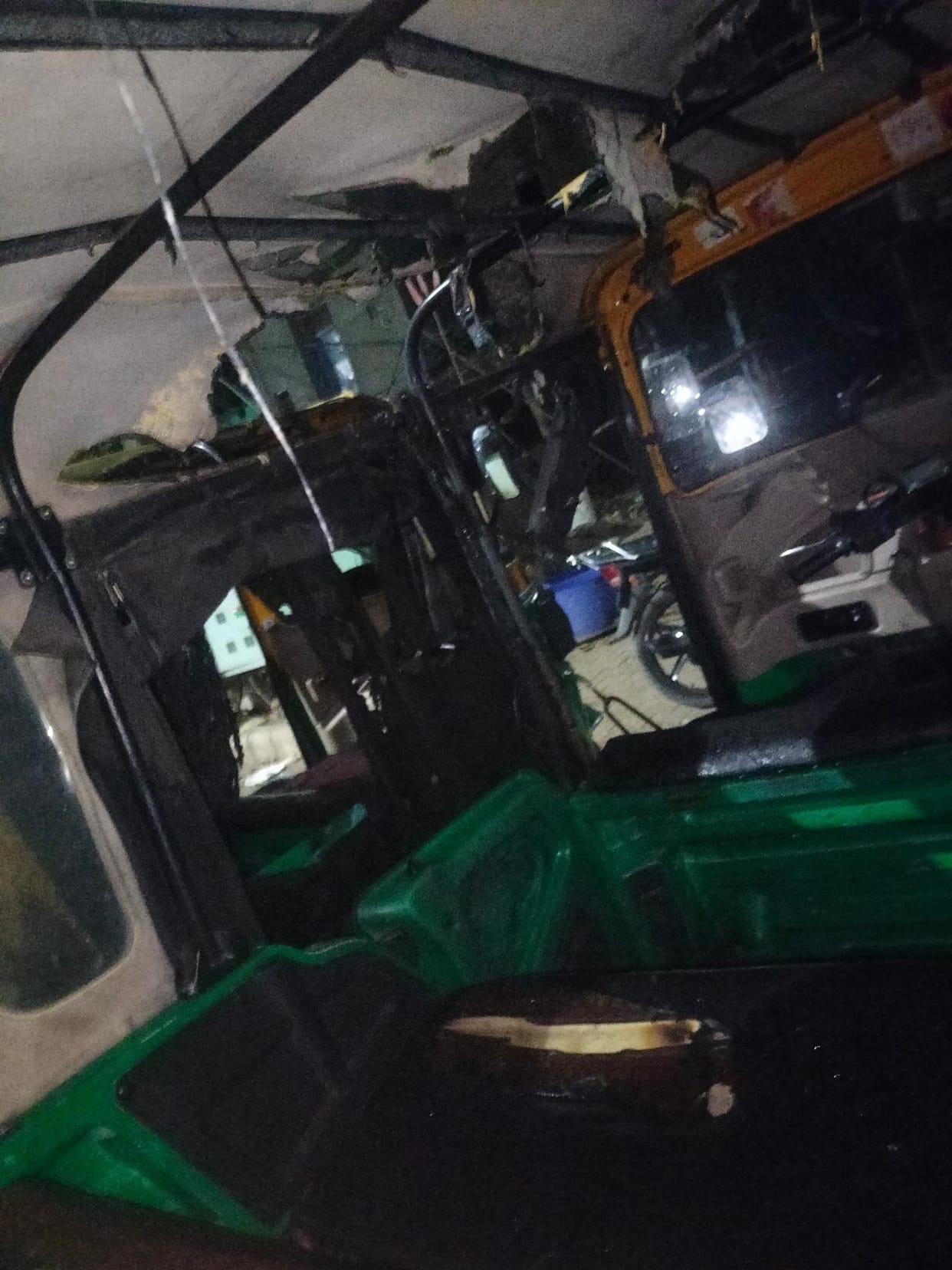 The miscreants set fire to two autos parked in front of the house