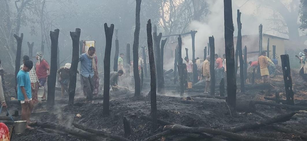 A woman and 19 cattle were burnt in the fire