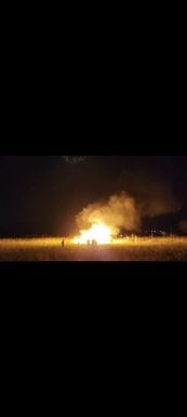 Fire broke out in the harvested mustard crop