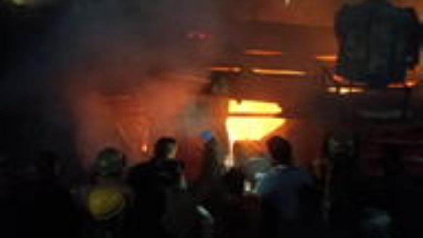 huge. fire. broke. upper. floor. house. Tallital.
