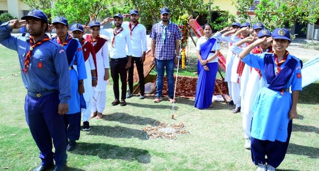 Students built tents in Rovers Rangers camp