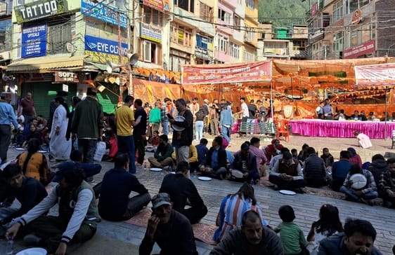 Devotees gathered in the feast of Nav Durga Mata