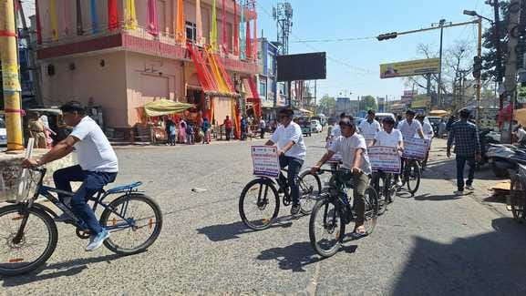 Awareness was created about the ill effects of drug abuse by organising a cycle tour