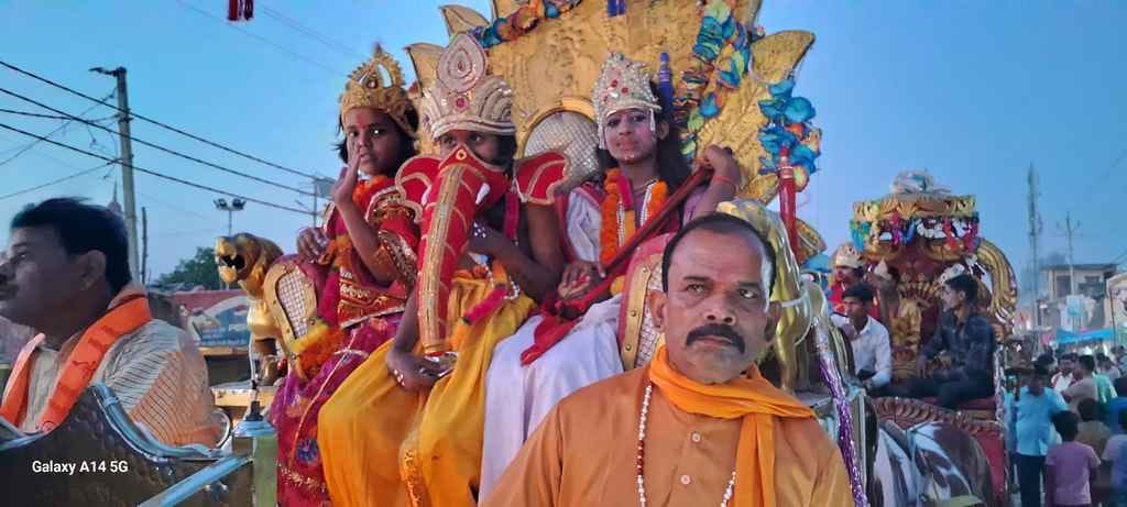 Procession taken out with tableaus of deities