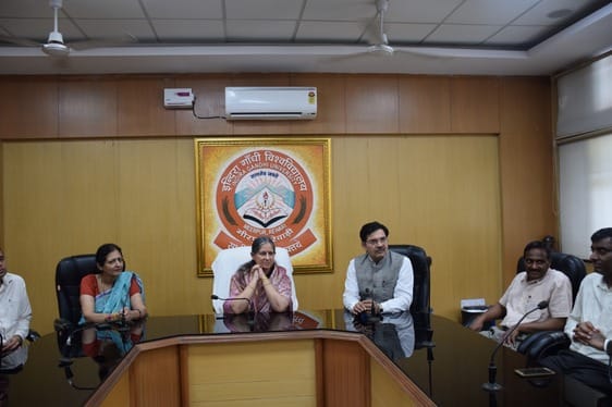 The first woman Vice Chancellor of IGU, Professor Deepti Dharmani took charge.