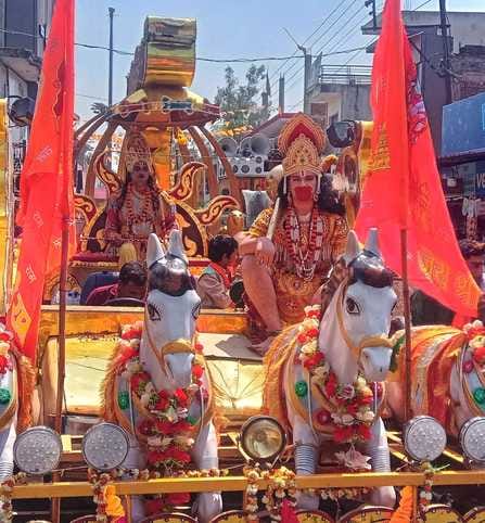 Shri Ram Seva Samiti Bangana took out a procession on Ram Navami