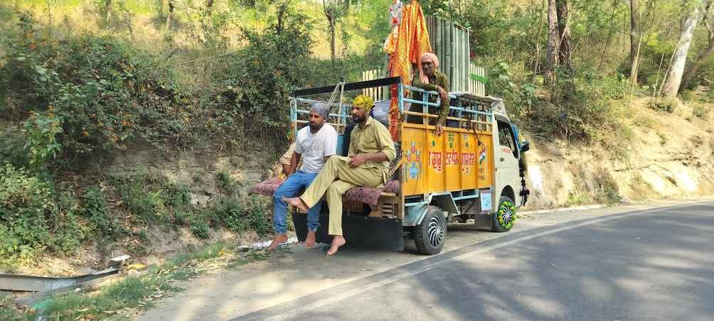 Devotees are reaching the temple ignoring traffic rules