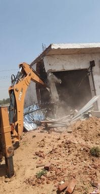 Illegal colony developed on five acres of land in village Pali demolished