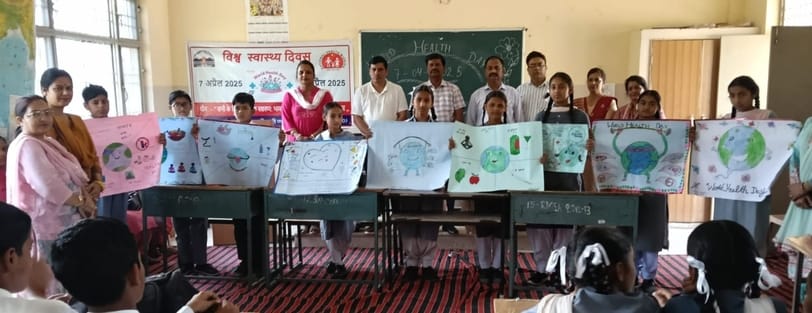 Manisha got first place in speech and Ashmi in poster making