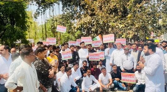 Dharna against irregularities in medical college