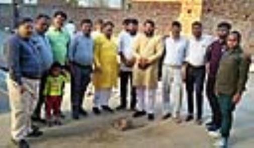 MLA and Chairperson representative broke coconut and inaugurated road construction work