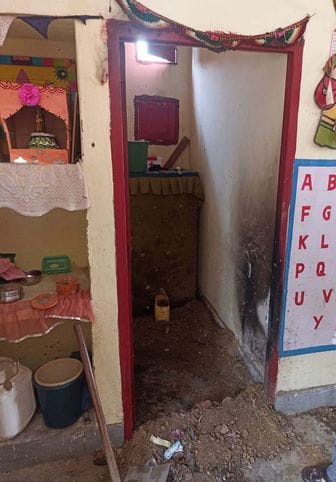 Gas cylinder exploded while cooking in Anganwadi