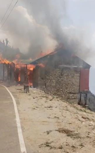 Fire in Shop in Doda