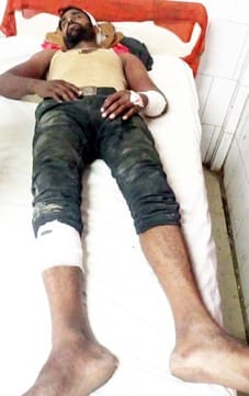 Blowing the horn was not acceptable... four people beat the driver of the school vehicle with a rod