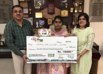 Kashish won a scholarship of Rs 1.36 lakh in Sciences Quest