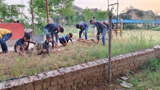 Cleanliness drive conducted in Shri Shani Shakti Dham Khaspur premises