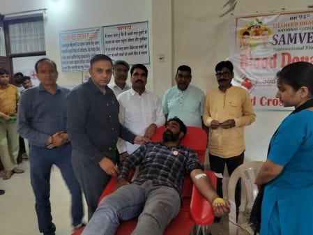 57 people donated blood in the camp