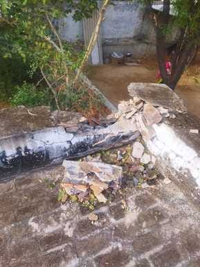 House damaged by lightning
