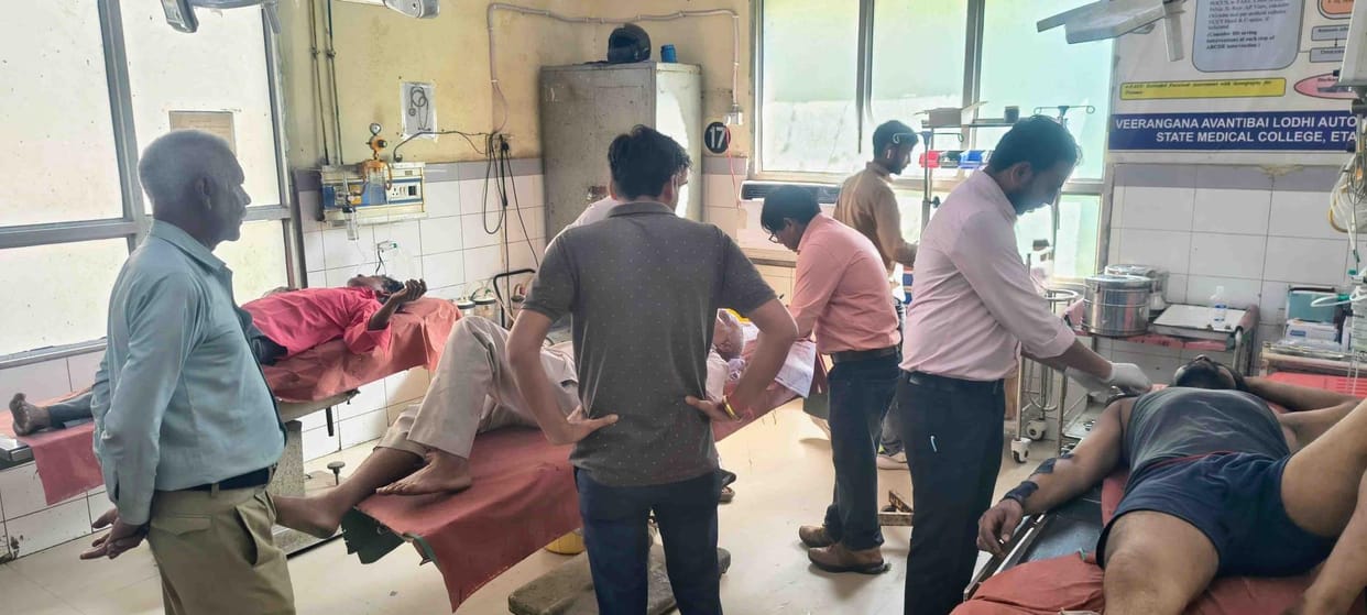 Five injured in collision between auto and truck, one news