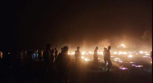Fire broke out in the field due to short circuit, eight bighas of crop burnt
