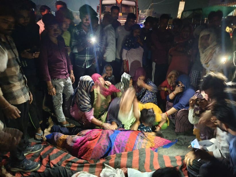 Two bike riders died in a road accident, villagers blocked the road by placing their bodies on the road