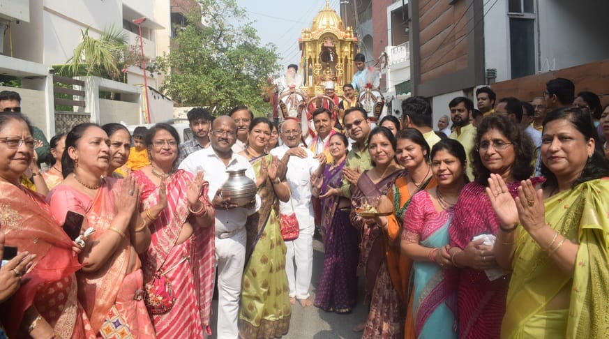 Procession from Sadar Jain Temple of Tirthakar Mahavir Swami